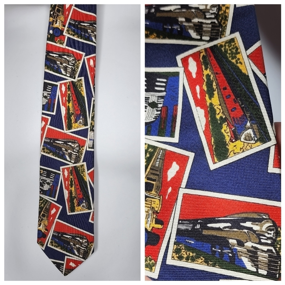 100% silk‎ trains tie- Gap